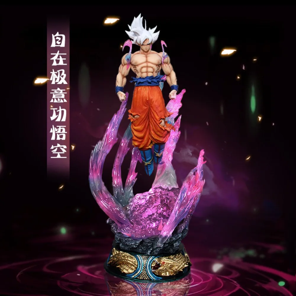 

Dragon Ball Ultra Instinct Goku White Hair Saiyan ПВХ Фигурка 24 см Статическая светодиодная подсветка GK Статуя Аниме Коллекционные игрушки Подарки