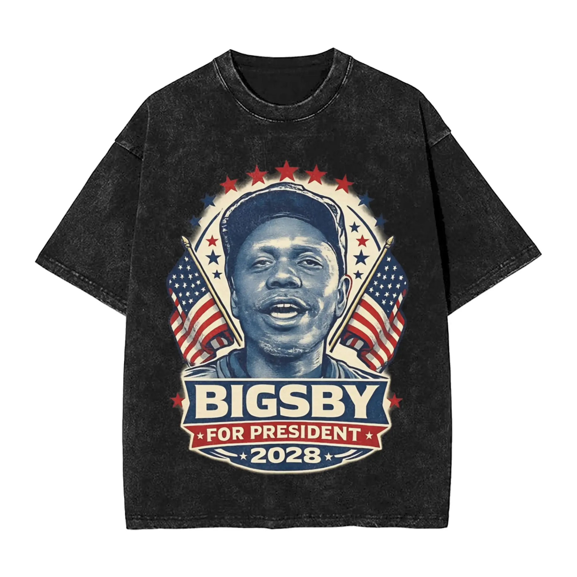 Washed T Shirt Clayton Bigsby  Vintage T-Shirts Oversize  For President 2028  Streetwear Short Sleeve Printed Tops Tee Shirt