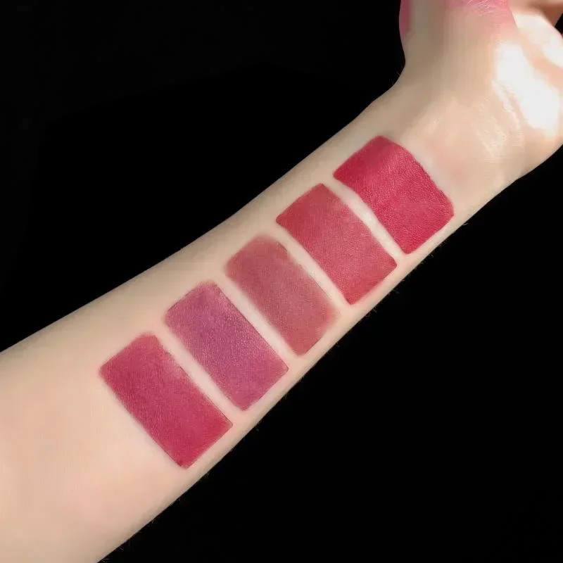 Lápiz labial antiadherente de terciopelo, juego de 5 colores mate, resistente al agua, Sexy, rojo, maquillaje, 1 unidad