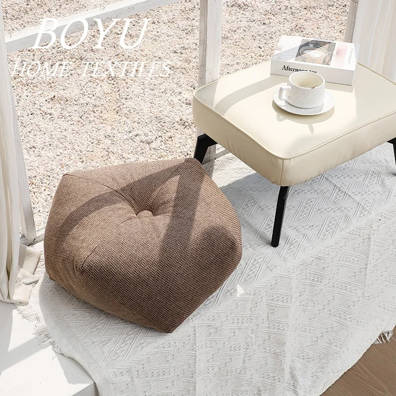 New Minimalist Japanese Bay Window Tatami Cushion Cotton Linen Meditation Pouf Octagonal Floor Pillows for Living Room Balcony