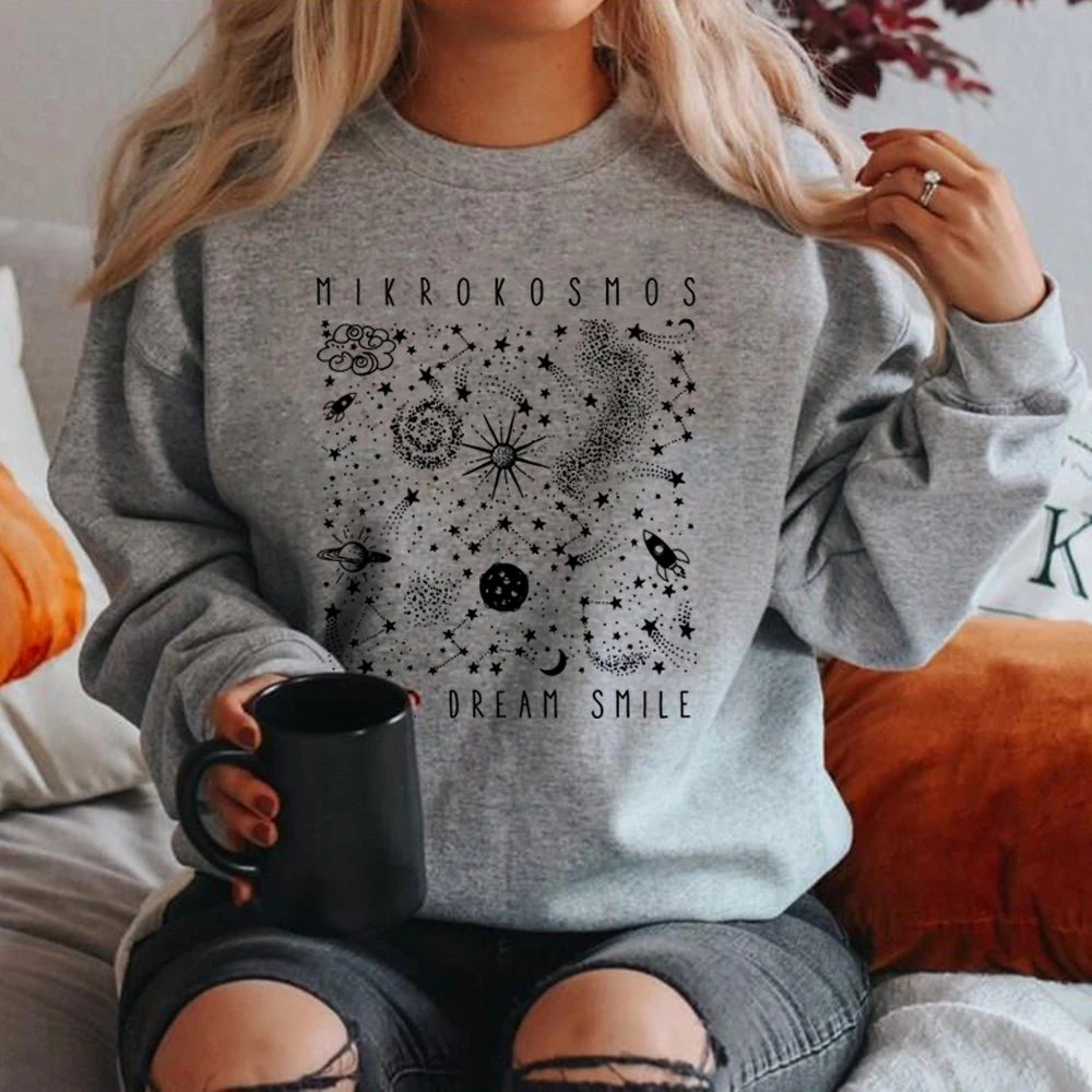 Mikrokosmos Sweatshirt Shine Dream Smile Sweatshirt Twinkling Starlight Hoodie Men Women Crewneck Sweatshirts Kpop Music Merch