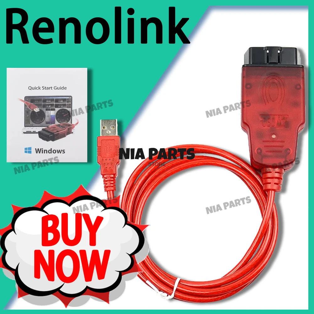 Renolink V2.10 OBD2 Cable for Renault Renolink V1.99 Upgraded Version ECU Programmer Air-bag Reset ECM UCH Key Coding Car Repair