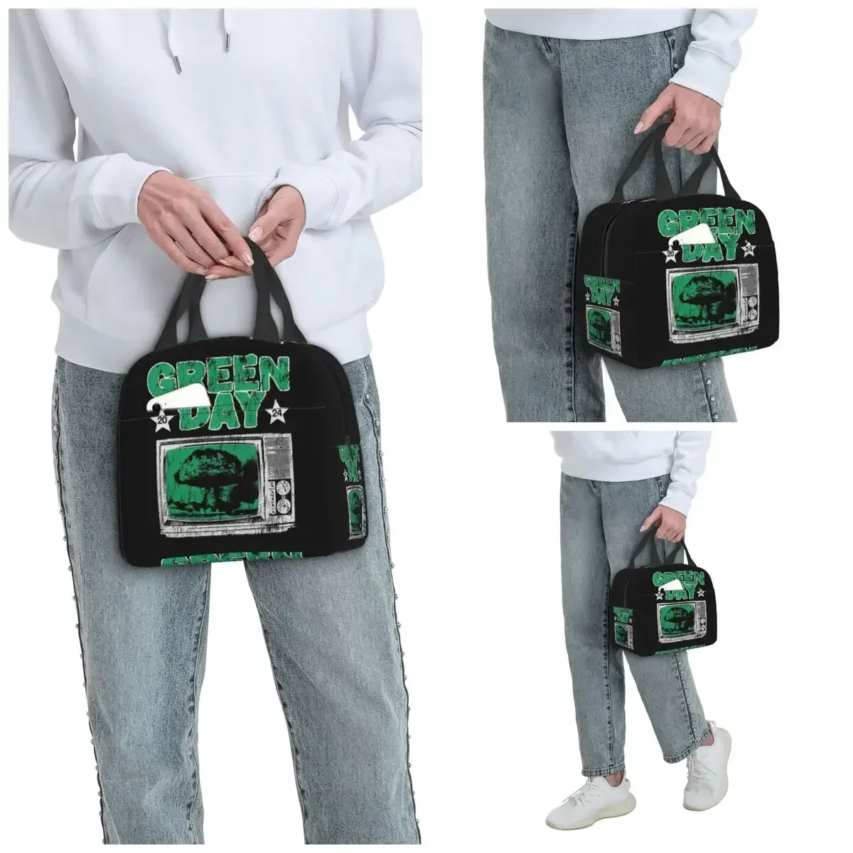Green Day Insulated Lunch Bag for Women Office Cooler Thermal Food Box Tote Portable Lunch Boxes Container