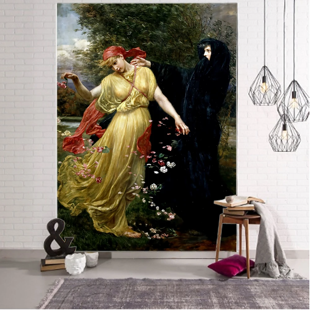 Classical boys and girls painting background decoration tapestry Classical figure painting background decoration tapestry