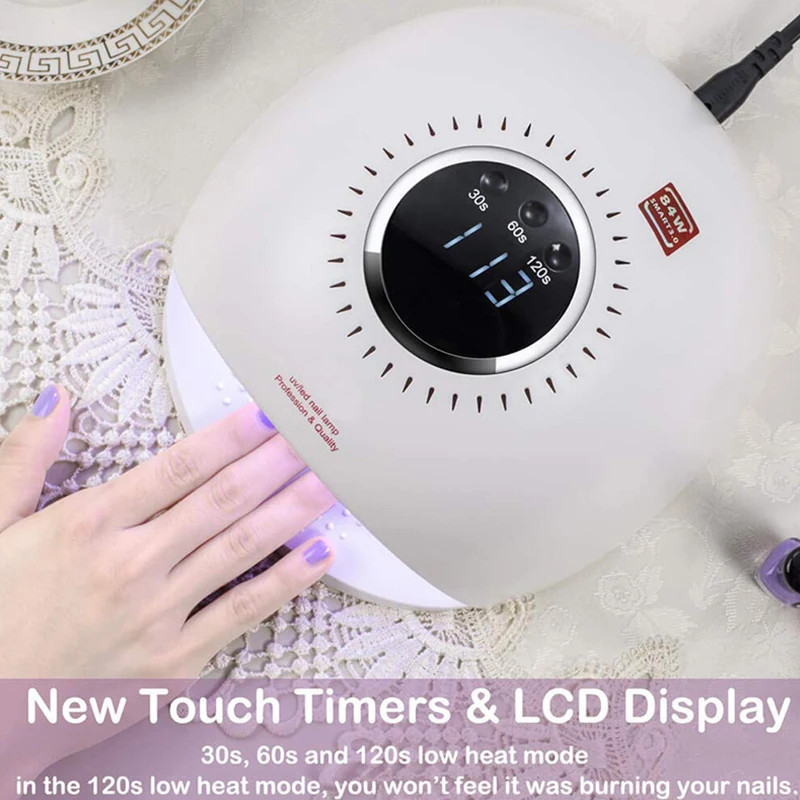 84W UV Nail Lamp UV Gel Nail Polish LED Digital Display Nail Polish Dryer Light Curing Lamp Intelligent machine