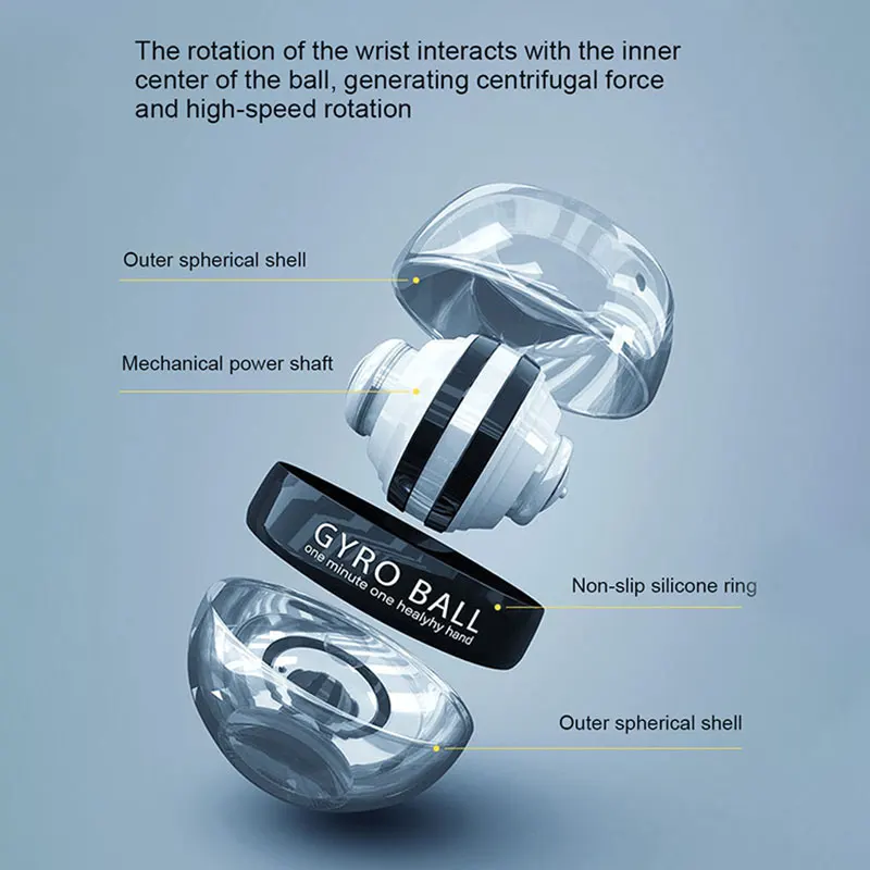 كرة معصم قوية جيروسكوبية LED من Xiaomi، كرة جيروسكوبية ذاتية البدء، كرة جيروسكوبية، ذراع اليد، مدرب قوة العضلات