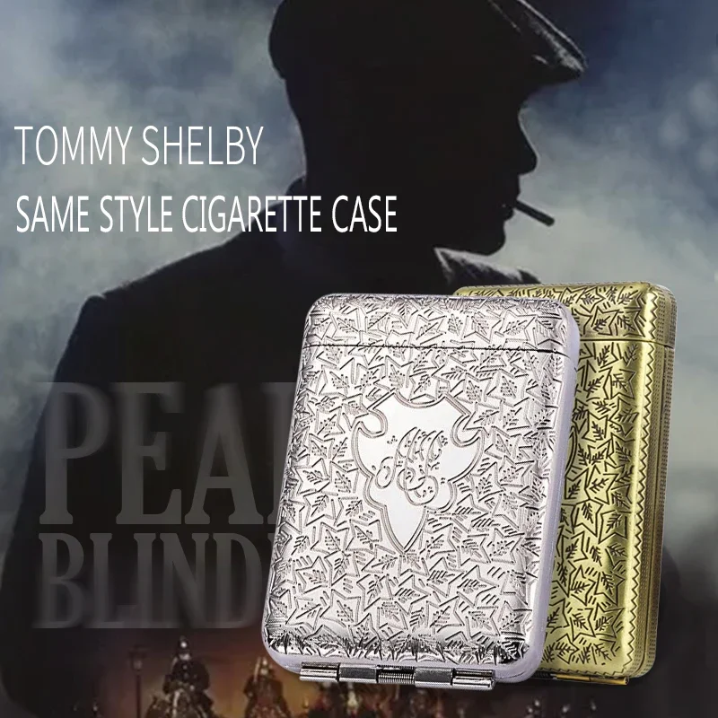 New Engraved USB Rechargeable Cigarette Case Shelby Same Style Metal Pocket Cigarette Case Cigarette Storage Box Men\'s Gift