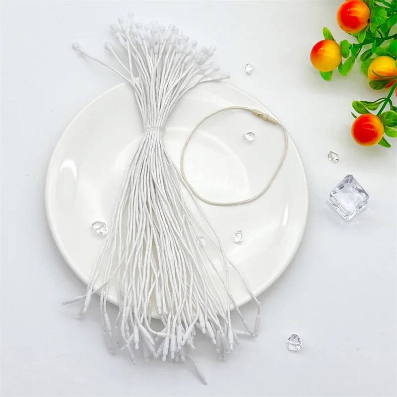 8000 Pcs/Lot 21cm Plastic Label Rope Wax Rope Snap Lock Pin Loop Tie Fasteners For Clothings Tag Rope Diy Wedding Party Supplies