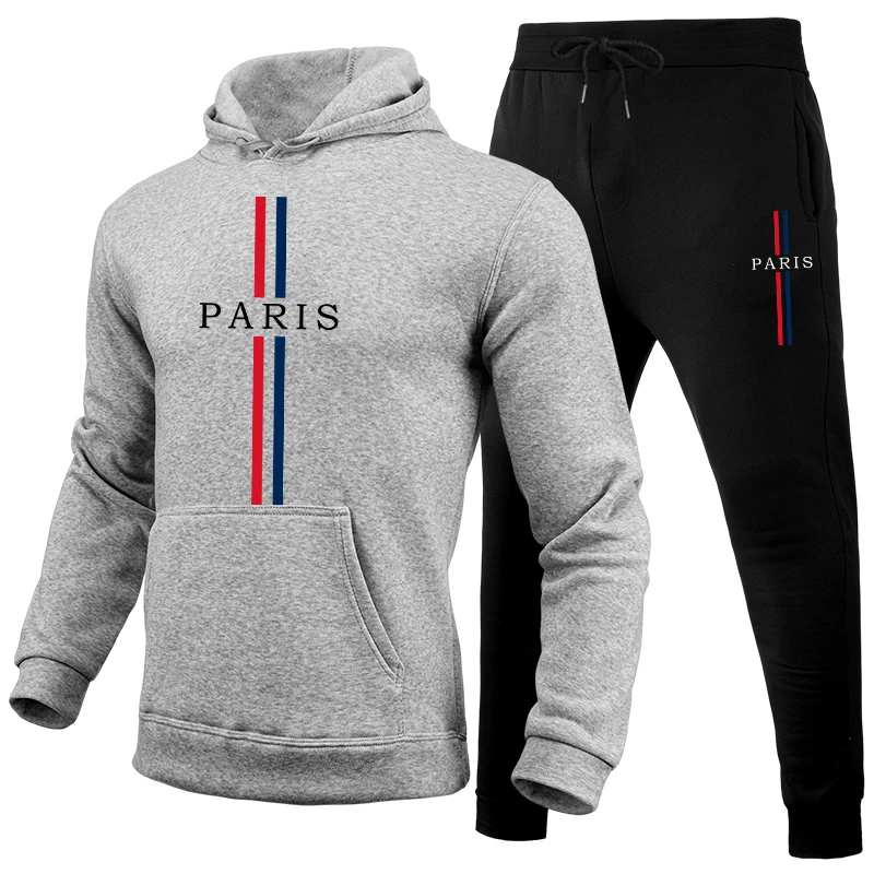 

2025 Hot Sale Men's Hooded Sweatshirts Black Sweatapants High Quality Male Daily Casual Sports Jogging Suits Gym Fitness Outfits
