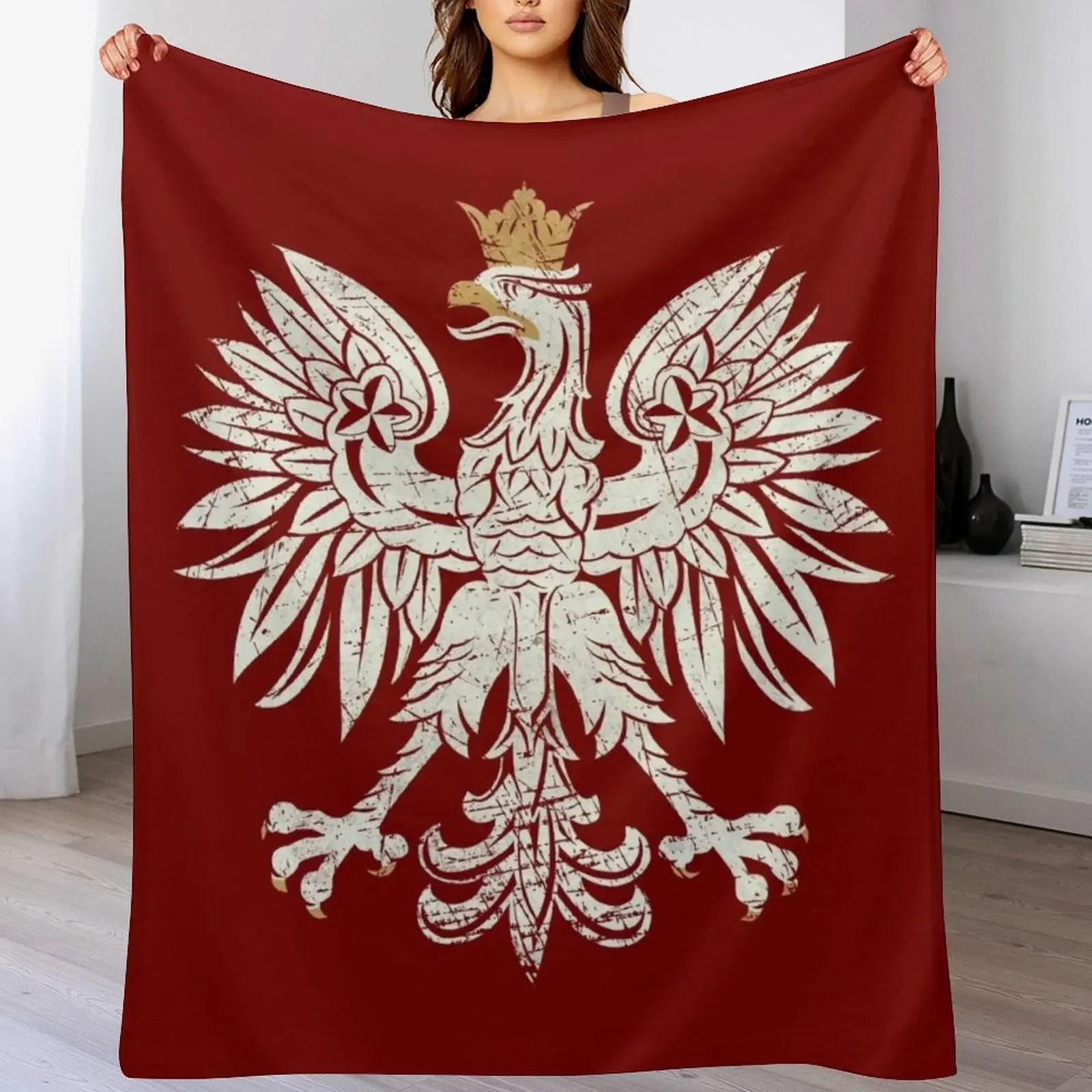 

Polish Eagle Shield V01 Throw Blanket Flannels wednesday Cute Blankets