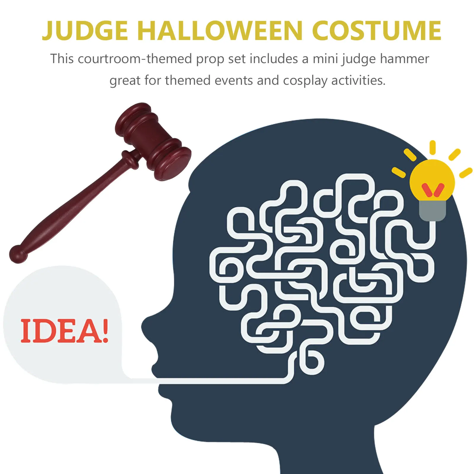 3Pcs Judge Gavel Halloween Prop Mini Plastic Hammer Accessory for Lawyer Costume Courtroom Cosplay Judge Halloween Costume