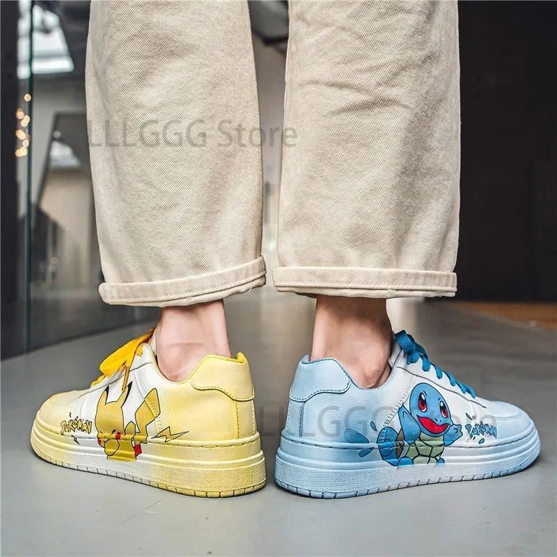 Pokemon Pikachu buty deskorolkowe kaczki mandarynki buty męskie buty ocieplane buty deskorolkowe wygodne obuwie sportowe białe buty prezent