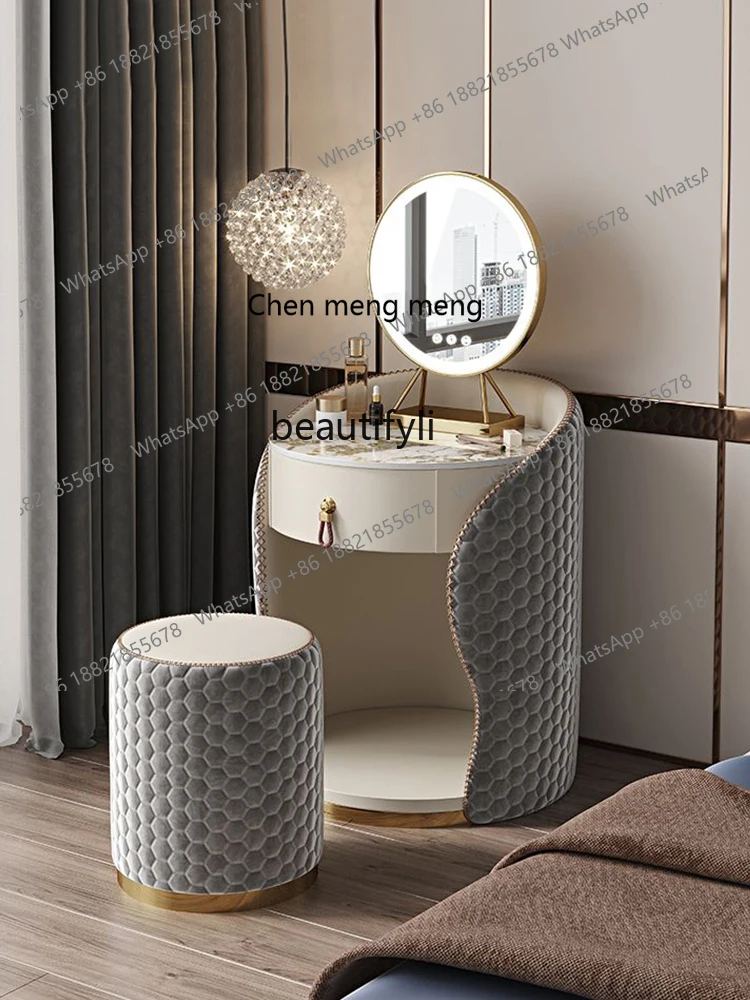X Nordic Dressing Table Bedroom Modern Simple round Personality Small Light Luxury Mini Princess Makeup Table