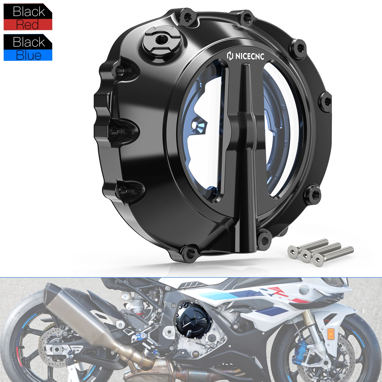 

For 2021-2024 BMW S1000XR M1000RR Clear Clutch Cover Motorcycle CNC Clutch Cover for BMW S1000RR 2019-2024 S1000R 2022-2024