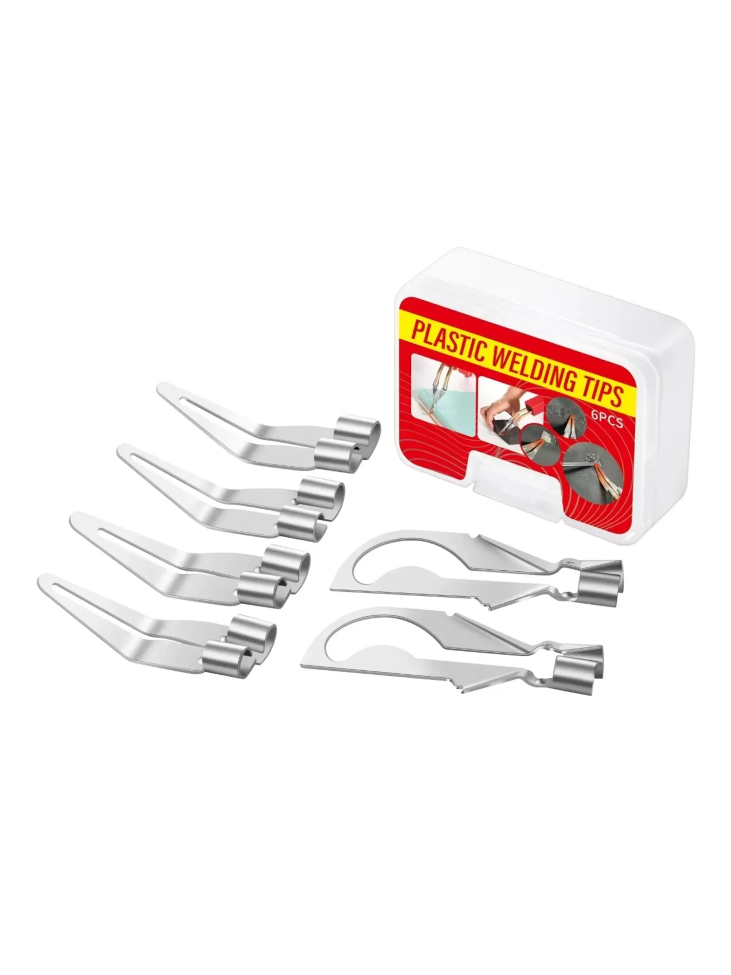 6 قطع من رأس لحام البلاستيك الناعم لأدوات مسدس لحام لوحة القيادة لمصد السيارة، طرف قطع البلاستيك #1