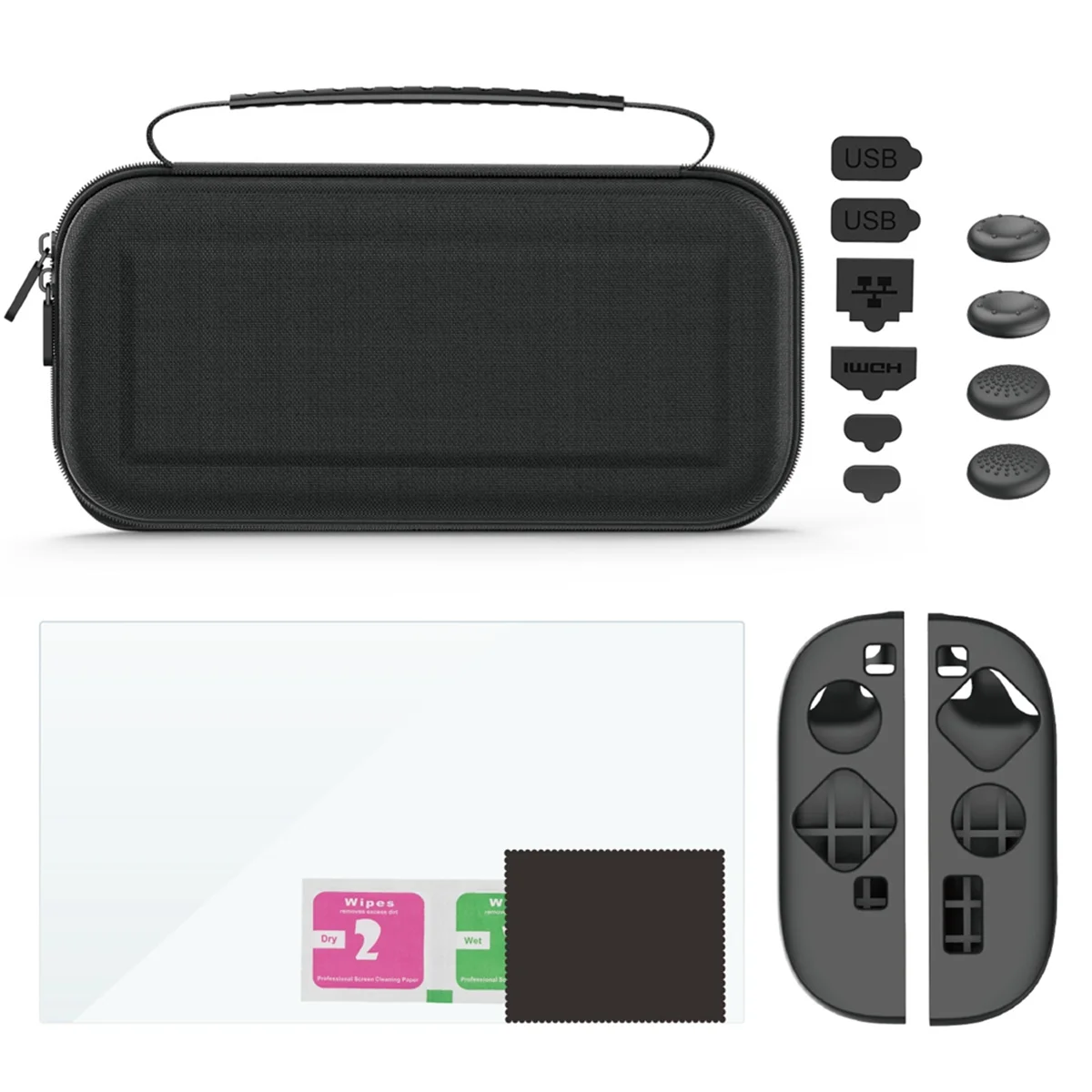 

A09R For Switch 2 Model Carrying Case 9 in 1 Accessories Kit Handle Silicone Cover Screen Protector Dustproof