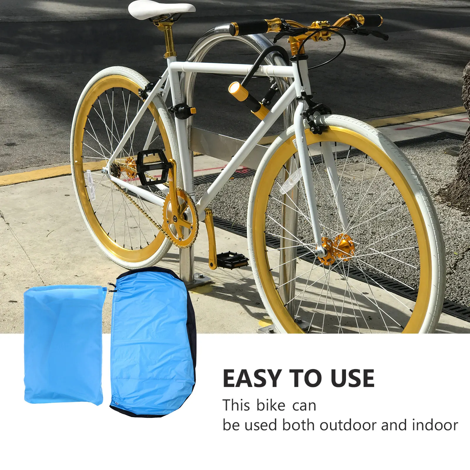 

Bike Cover Waterproof Dust proof Outdoor Protective Storage Blue Lock hole Fits Electric Mountain Bikes Long lasting