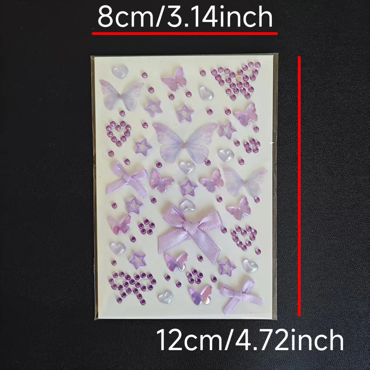Colorful Bow, Heart, Star, Stereo Rhinestone Stickers, Suitable for Handmade Decoration, Face Stickers, Makeup, Kidsren's Stationery Stickers