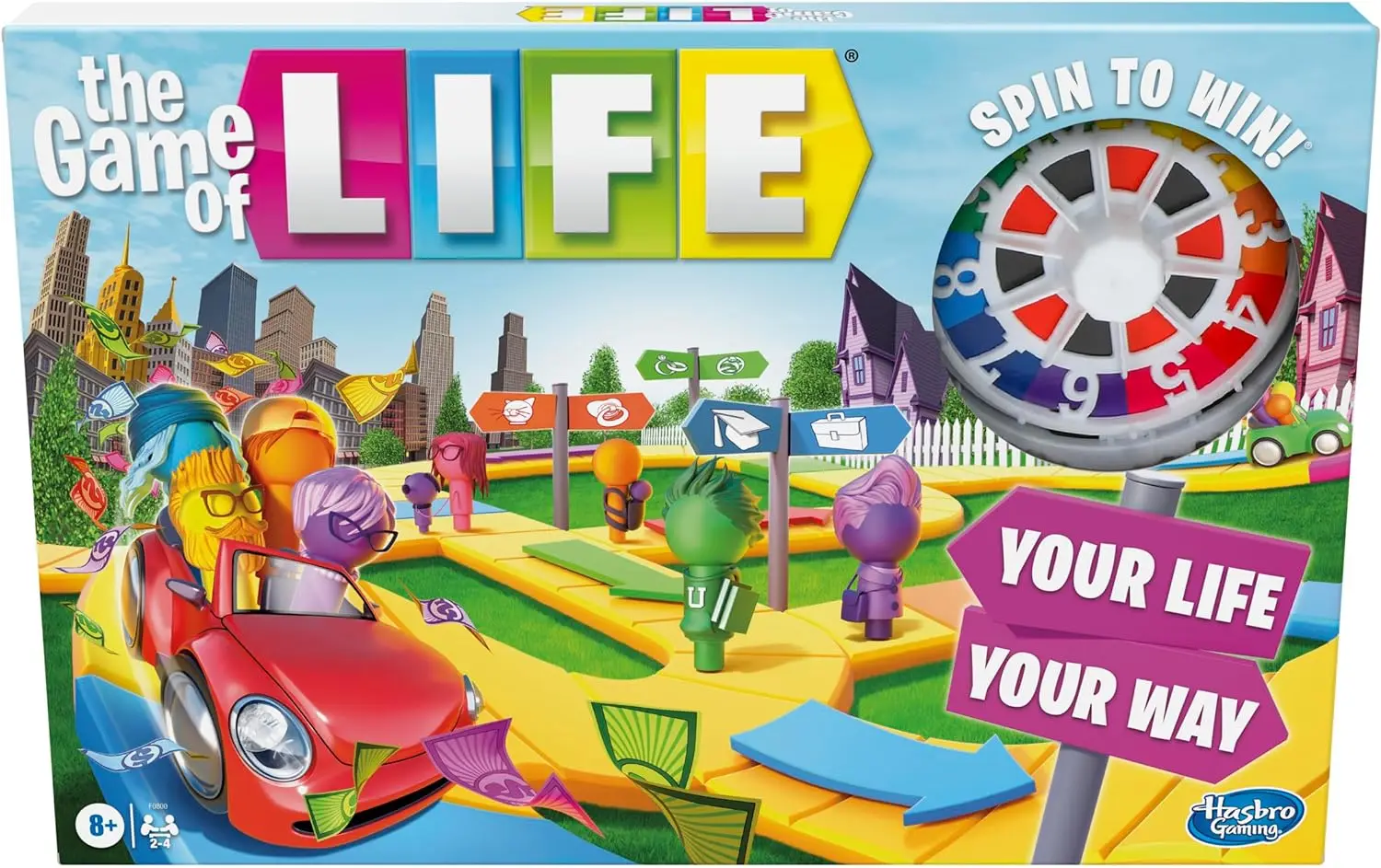 Hasbro Gaming The Game of Life Game, Family Board Game for Players, Indoor Game for Kids Ages 8 and Up, Pegs Come in 6 Colors