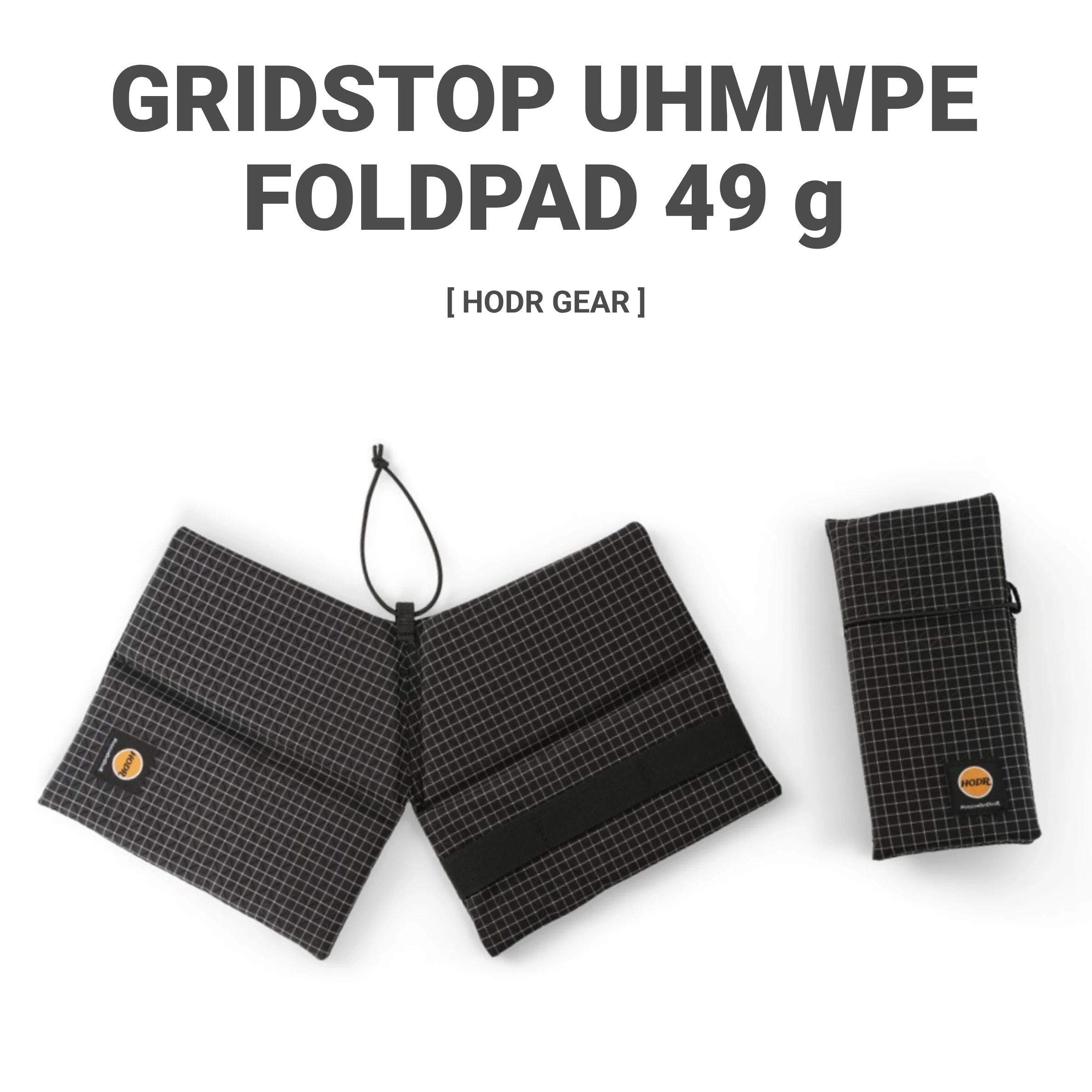 [HODR GEAR] FoldPad – Ultralight 49g Foldable Camping Pad UHMWPE Gridstop Shell XPE Foam Smarter Shape for Sitting Kneeling