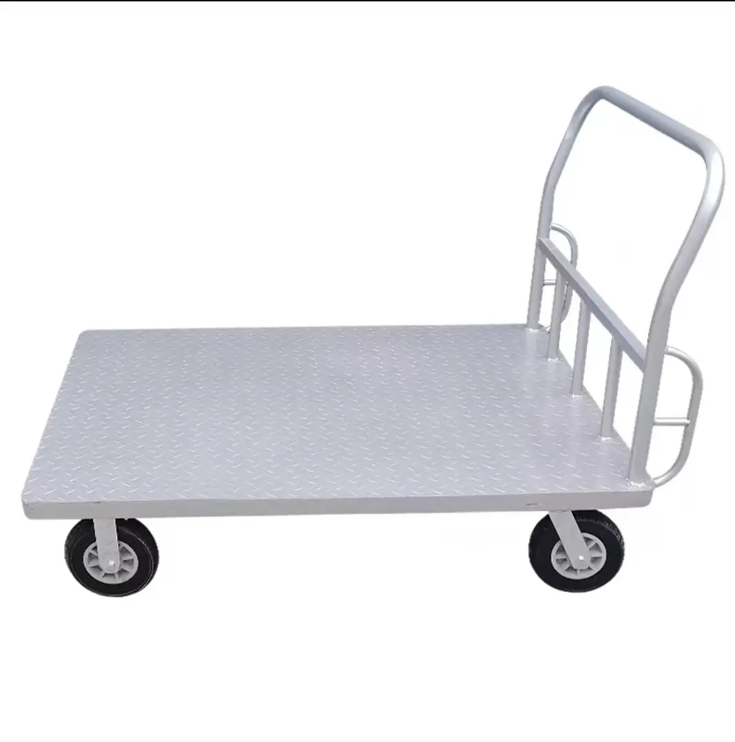 500kg Loading Capacity Heavy Duty Metal Platform Trolley, Unfolding Metal Flat Hand Trolley Carts