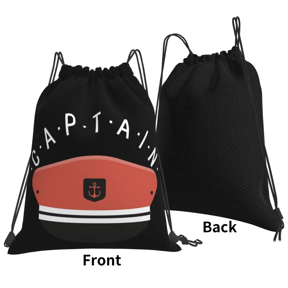 Captain Backpacks Casual Portable Drawstring Bags Sports Bag Book Bags For Man Woman Students