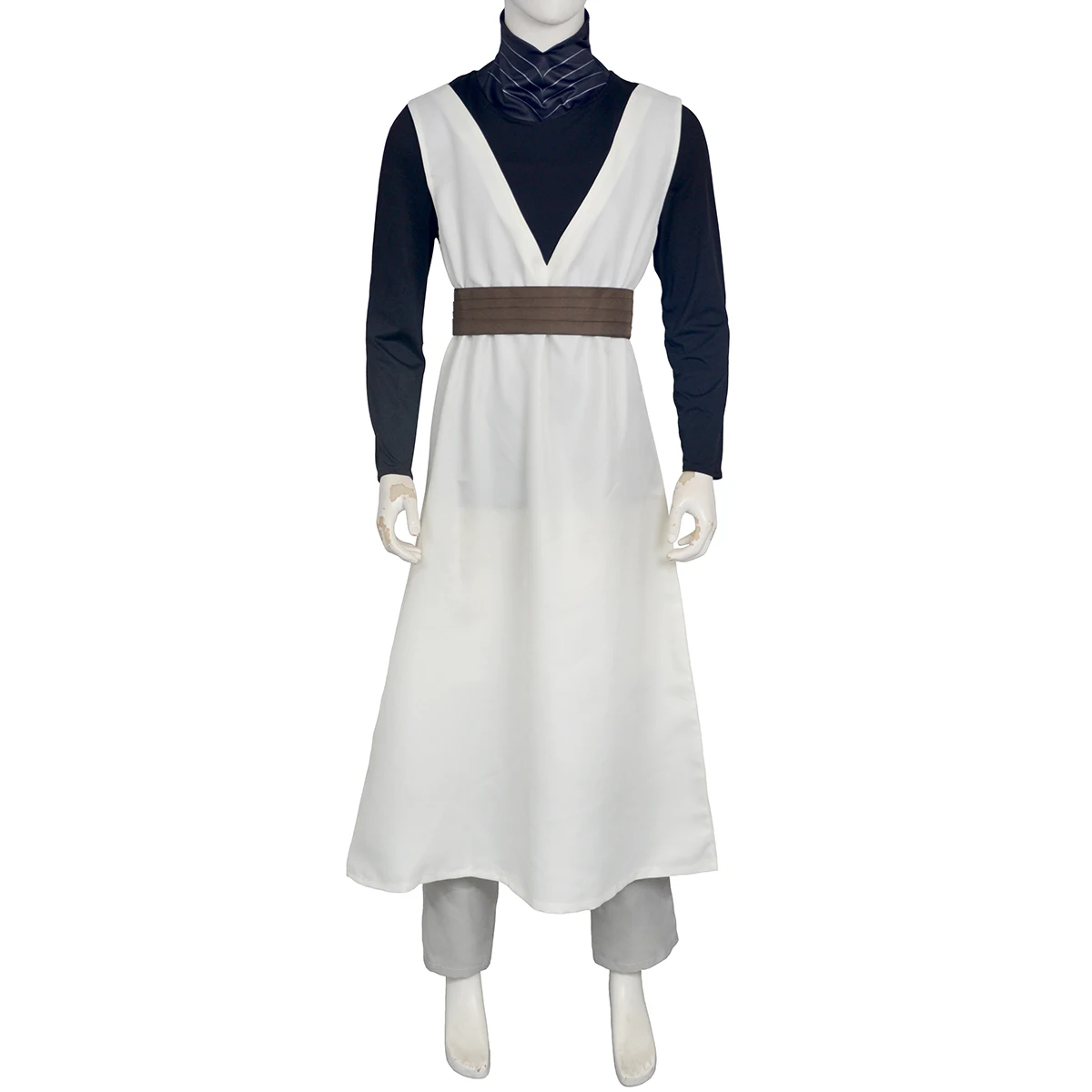 Magician Qifrey Cosplay Outfit Anime Style Gray Cloak Robe With Belt Pointed Hat Full Set Halloween Festival Party Costume view 3