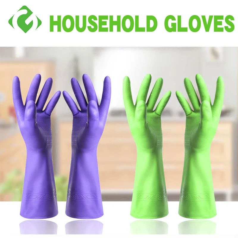 Household Gloves Durable Water-proof  Rubber Cleaning Gloves Clothes Dishe Washing Car Cleaning Medium thickness Comfortable Hot