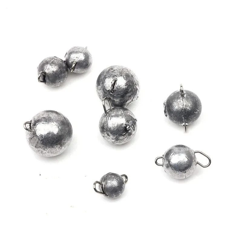 5pcs/lot 28g Fishing Weight Sinker Bullet Shape with Swivel Round Ball Sinkers Deep Water Lure Fishing Tackle Accessories for Fr