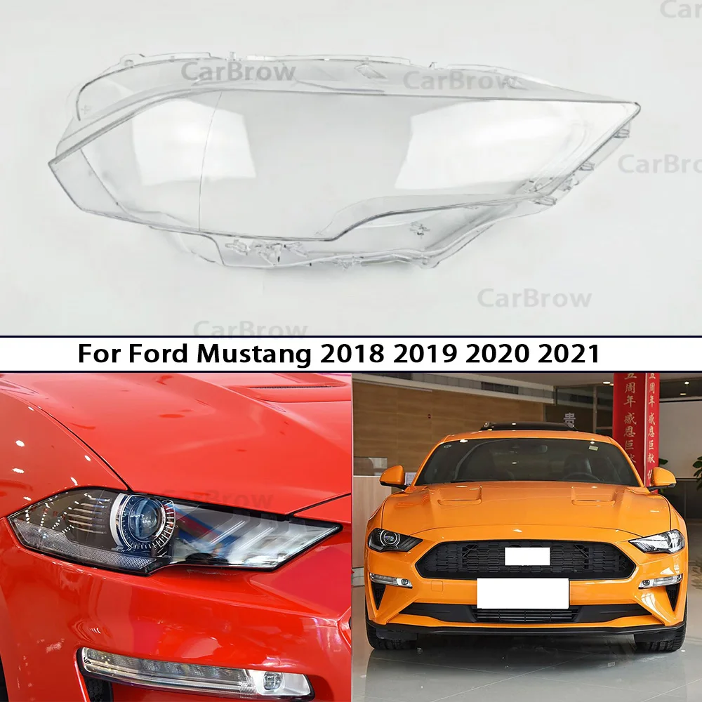 

For Ford Mustang 2018 2019 2020 2021 Auto Headlight Transparent Housing Lens Headlamp Assembly Replacement Front Light Cover