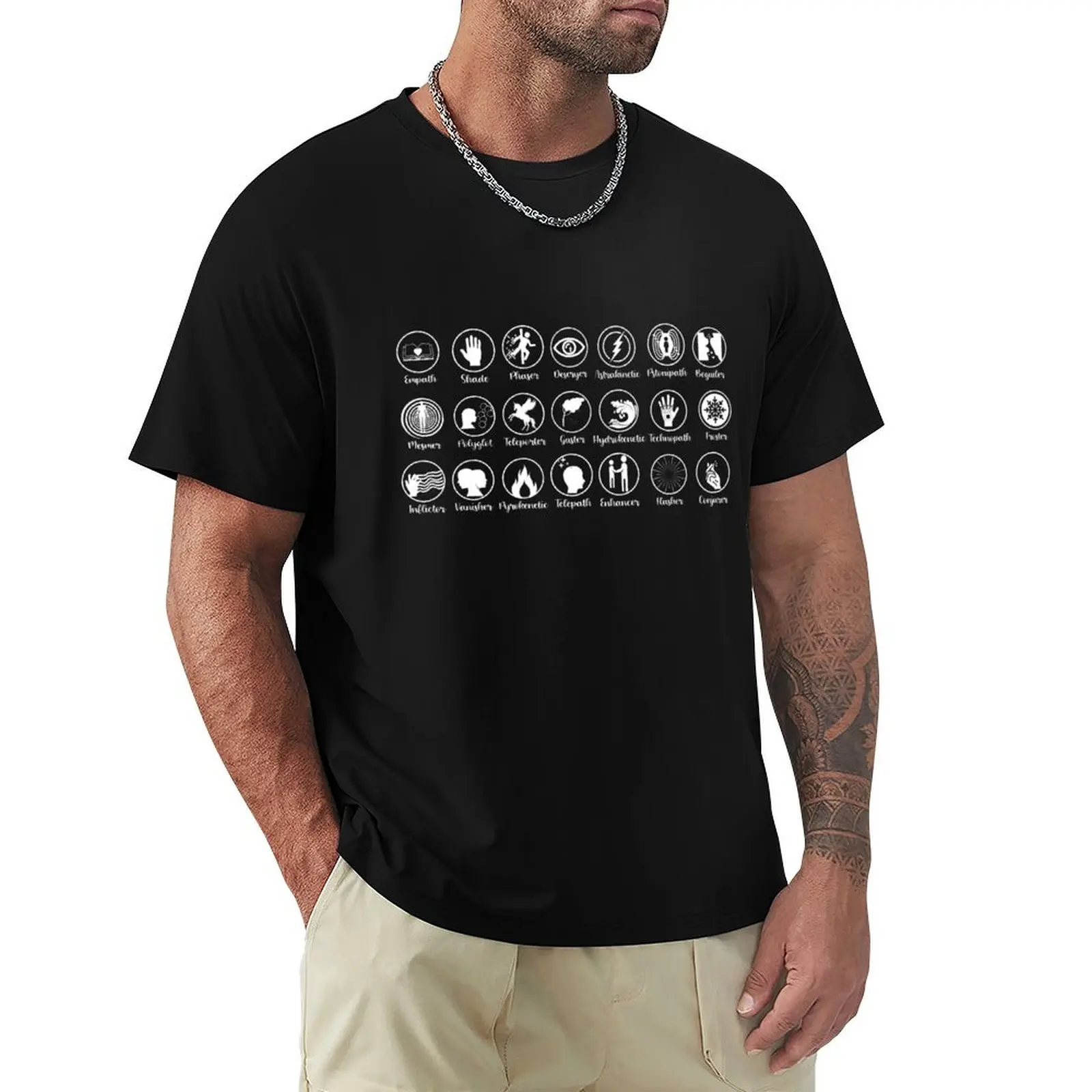 KOTLC - T-shirt basique avec badges de compétences pour une tenue de tous les jours