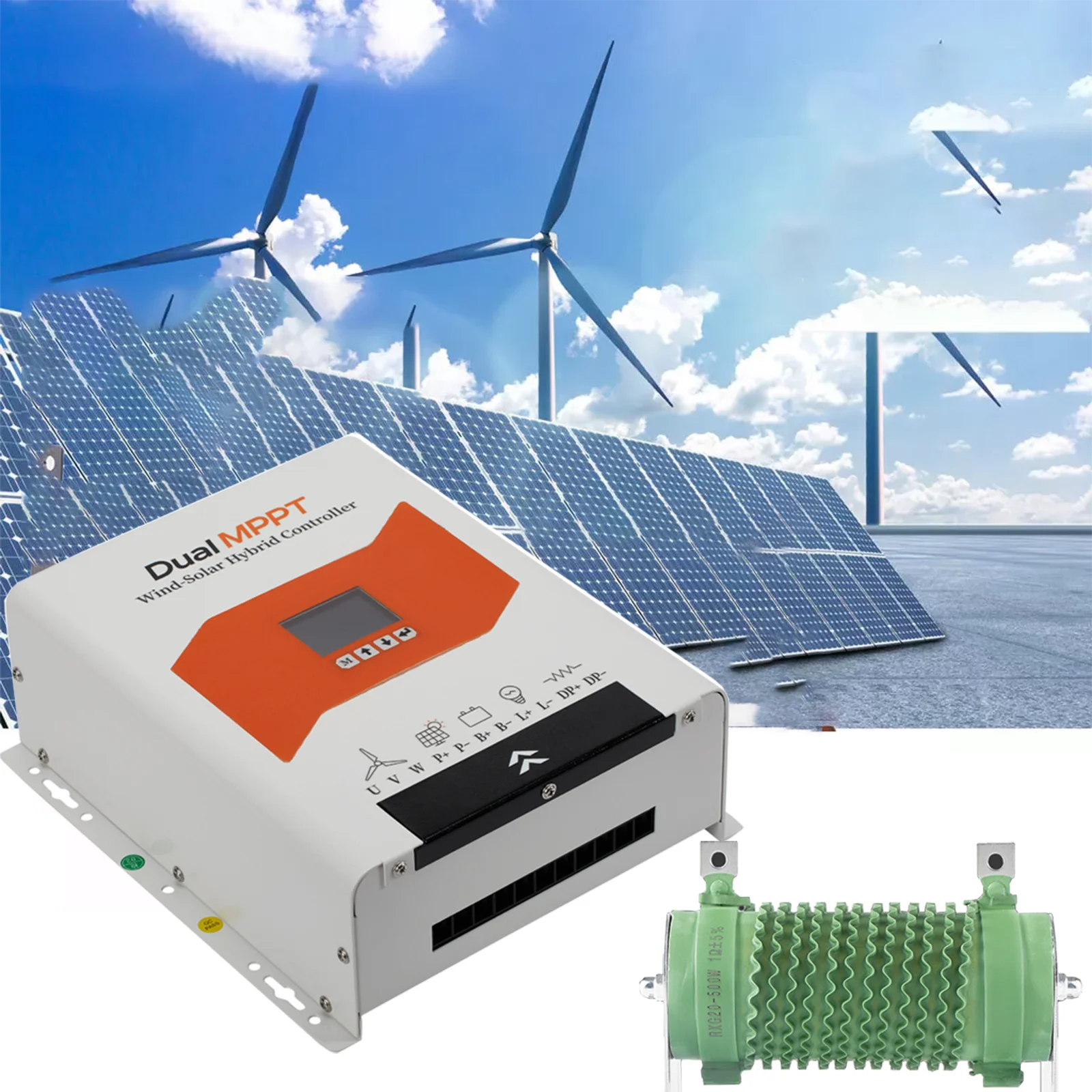 Optional WiFi MPPT Hybrid Charge Controller Wind Solar Panel Charger use Solar Wind 3000W 12/24/48V Auto Solar Wind Controller