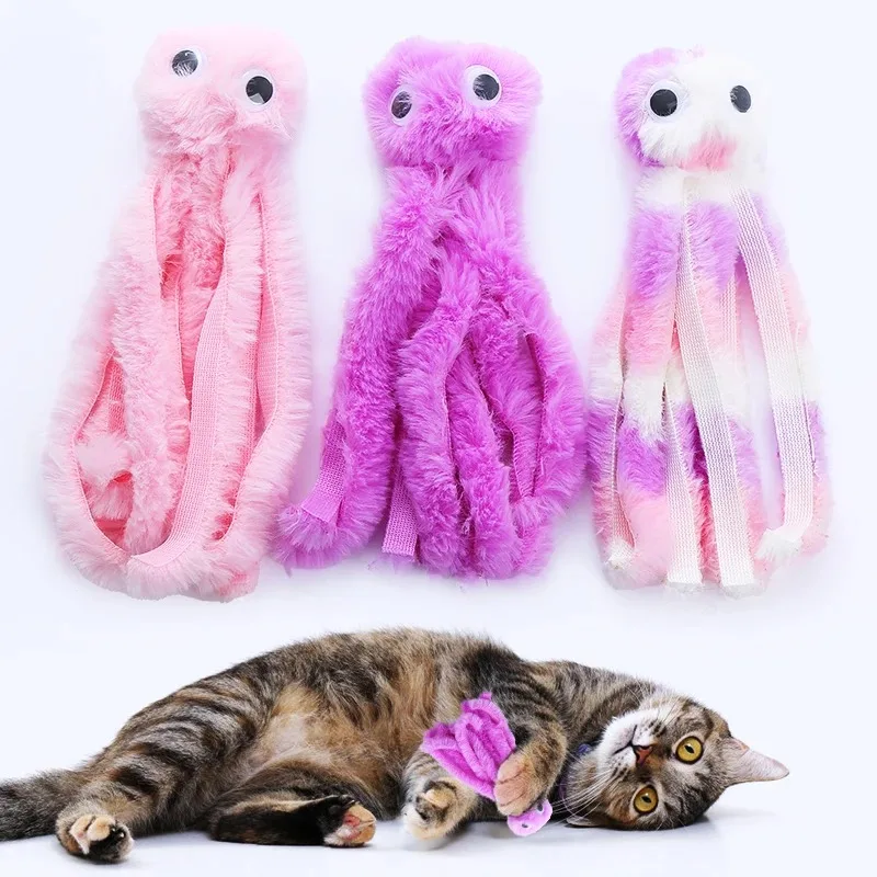 Cat toy Cute octopus plush toy bite resistant teeth interactive play pet supplies Cat Toy Self Hi Fun Octopus Pet Toy