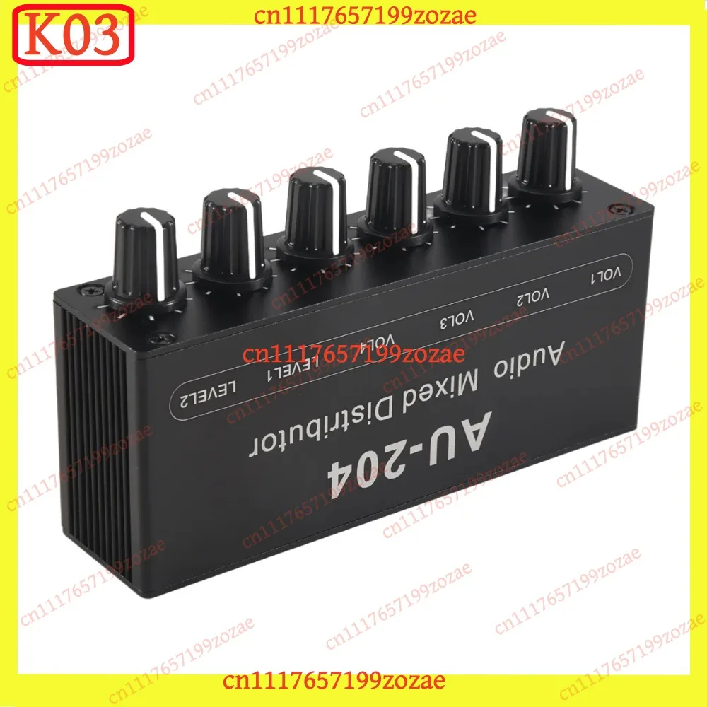 K03 Stereo Audio Mixer 2-In 4-Out Headphone Amplifier Independent Volume Control, Replacement Parts