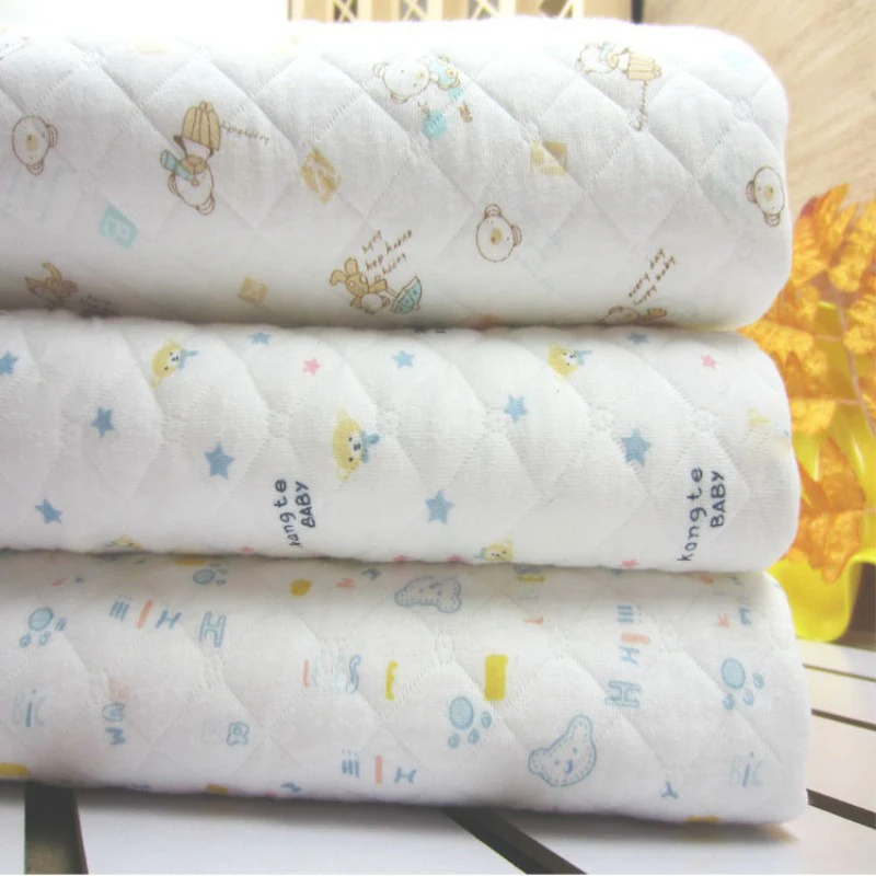 Baby Changing Pad Cute Cartoon Print Cotton TPU Waterproof Layer Mattress Urine Mat for Boy girl 0-2Y Bed Protector Random Color