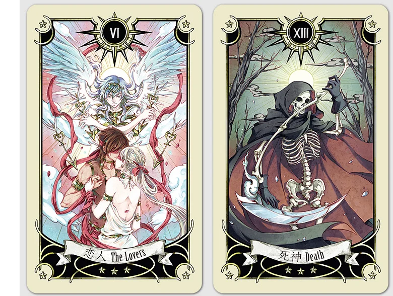 7*12cm High Quality Tarot Cards Mystical Manga Tarot Cards English/Chinese Factory Made Game, Board Game