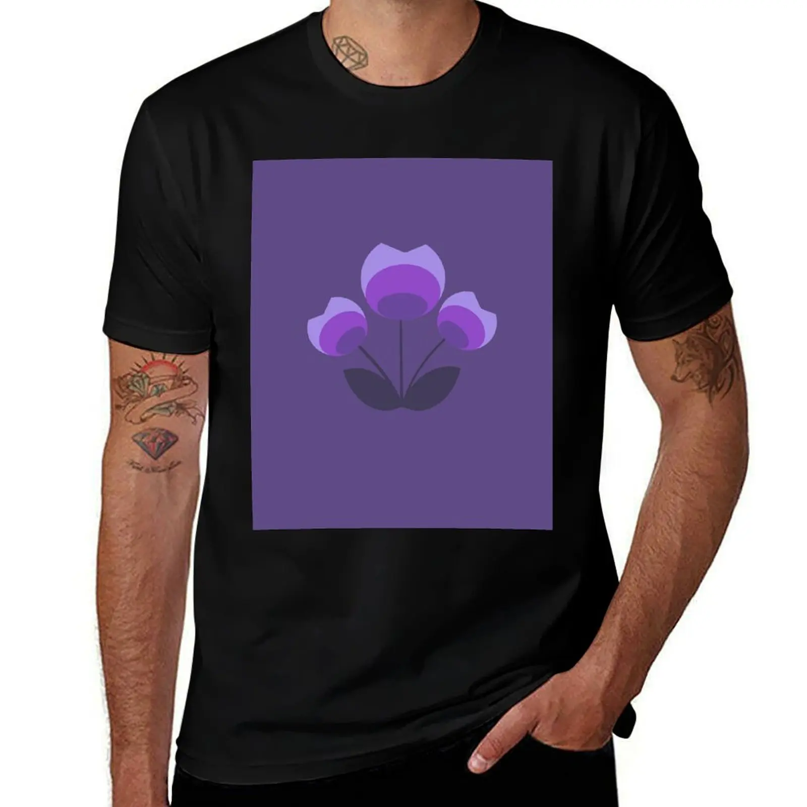 

for for cotton T-Shirt Purple shirts t t pack t Modern Mid Flower Century man men shirts man shirts designer casual