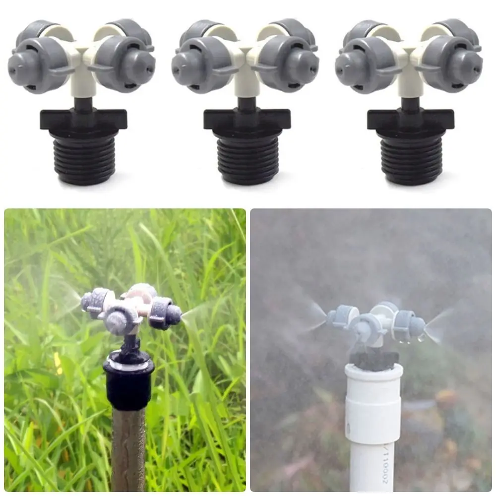 5Pcs Water Fog Cross Atomizing Nozzle with Male Threaded Connector 1/2