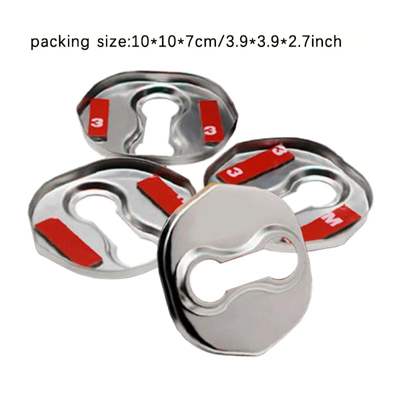 4 Pcs Car Door Lock Decoration Accessories for Vehicles Protection Cover Stainless Steel for Hyundai SantaFe TUCSON