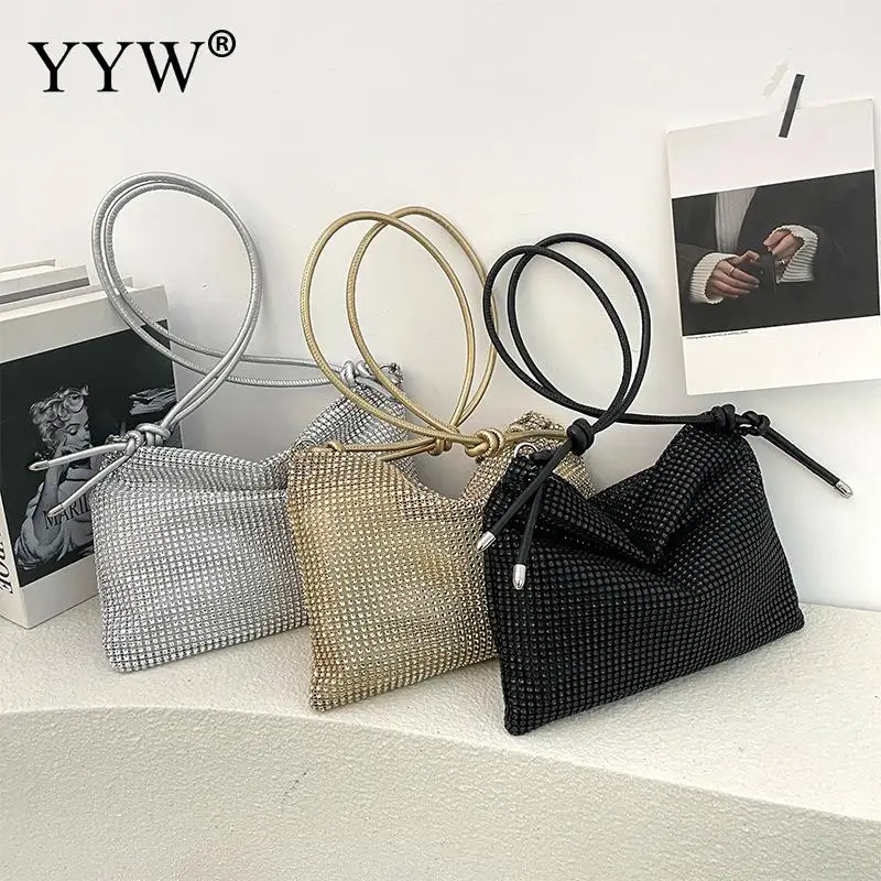 

Popular Designer Hobo Shoulder Bag Shining Rhinestones Evening Clutch Bag Purse Party Crystal Purses And Handbag Hobo Bags