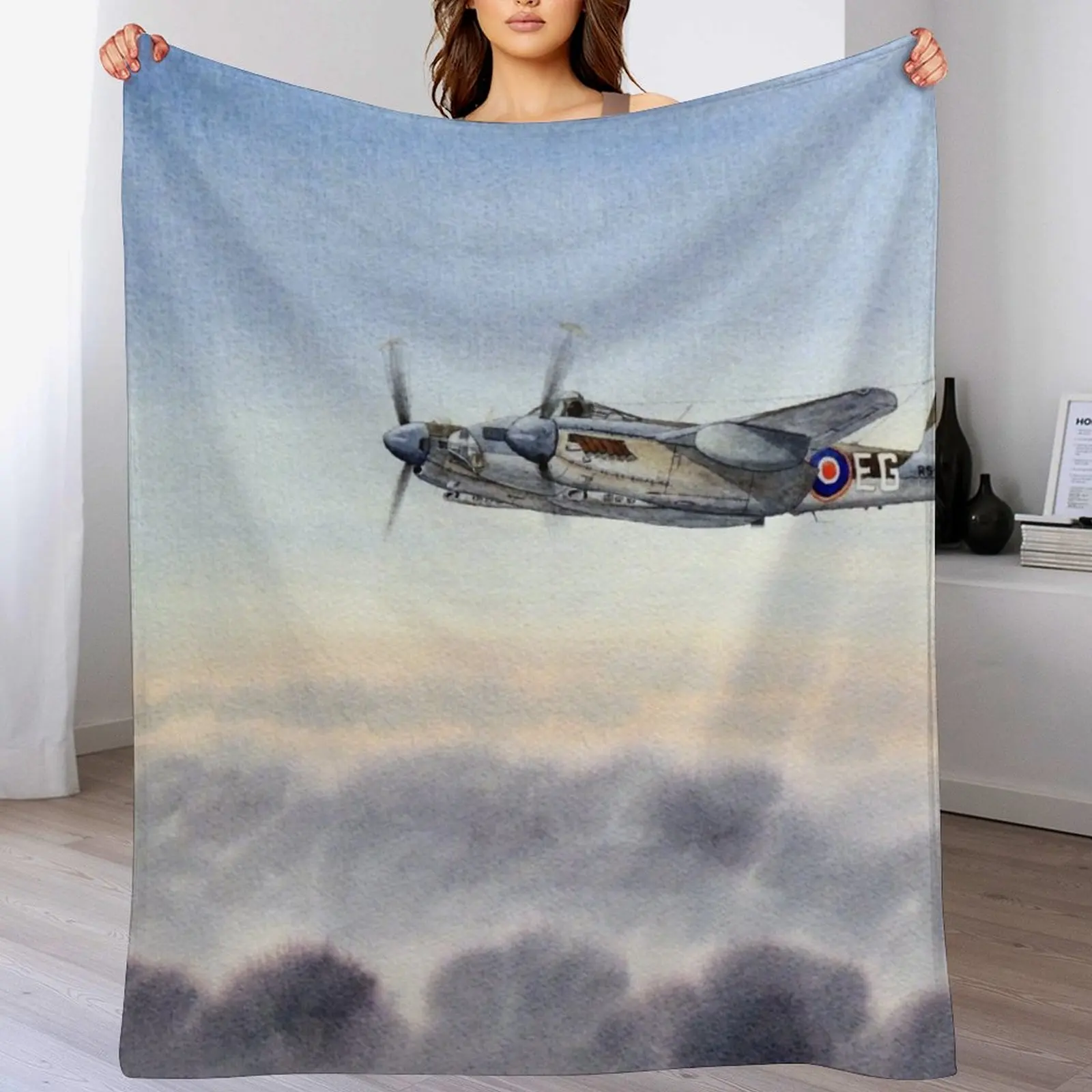 

Mosquito Aircraft Throw Blanket Sofa Personalized Gift Winter beds warm for winter Blankets