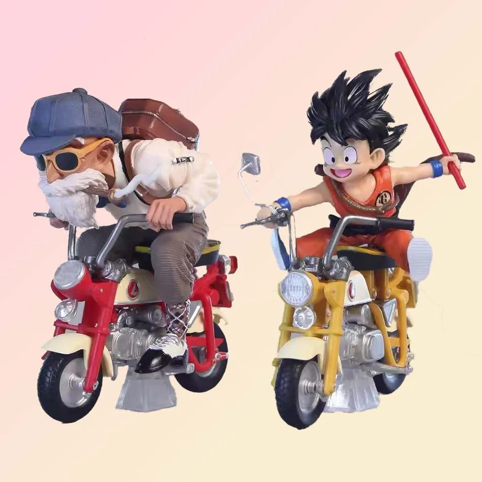 Nueva Figura de Anime de Dragon Ball Z de 13 cm, Son Goku, Maestro Roshi, Locomotivas, PVC, Acción, Kame Sennin, Motocicleta, Juguetes para Niños