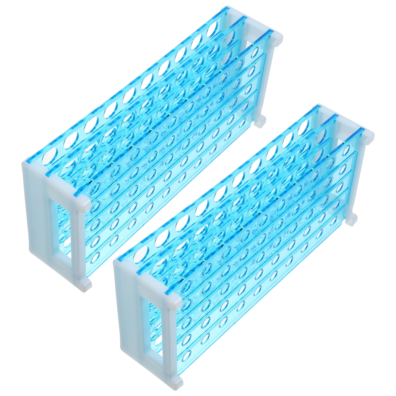 

2pcs Plastic Test Tube Rack Detachable 50-Slot Sampling Tube Holder Storage Organizer For Laboratory Scientific