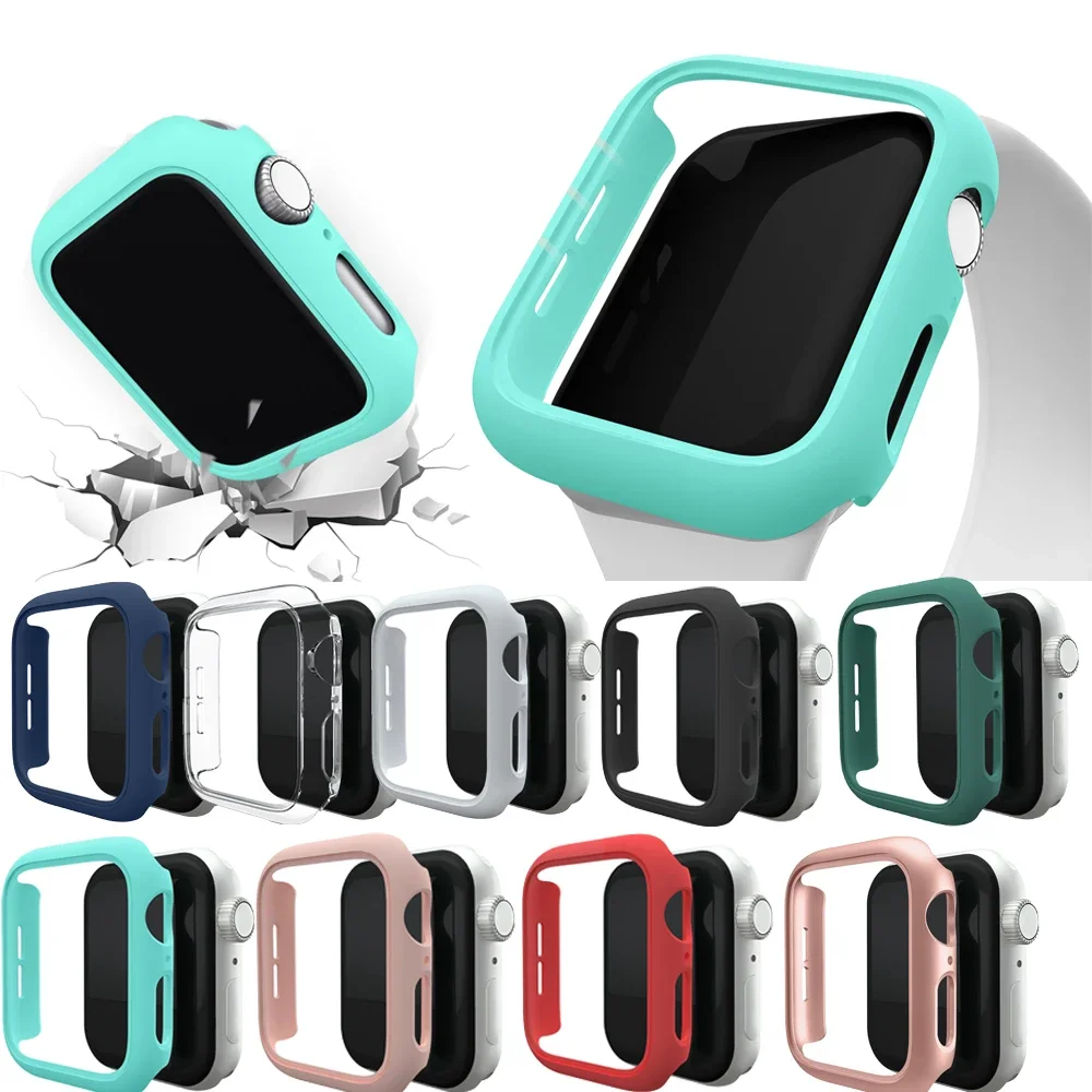 Case for Apple Watch 7 45mm 41mm PC Hard Cover 38/40mm 42mm 44mm Bumper Protector Case for iWatch 6 5 4 3 Smartwatch Accessories