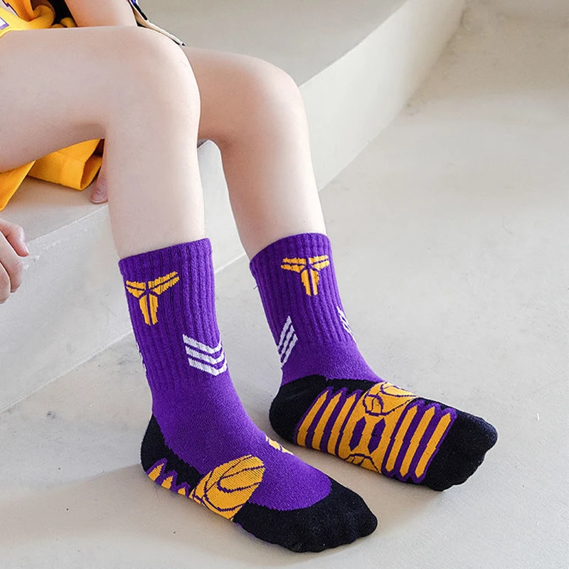 Children Basketball Socks Fashion Trend Girls Medium Tube Socks Boys Sports Socks 6-16 Years Old Soft Sweat Absorbing Kid Socks