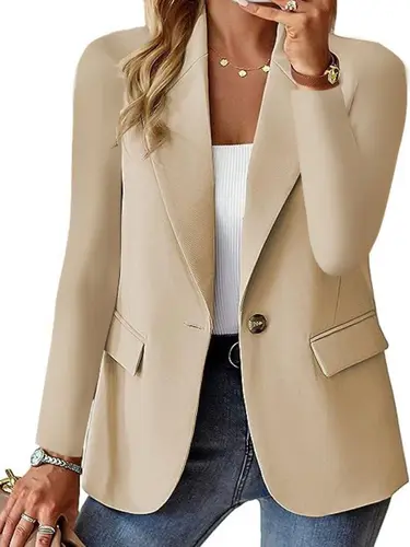 2025 New Women's Fashion Solid Button Suit Coat abrigo de solsolde manga larga abrigo Casual sin sombrero/chaquesobretamaño oficina de trabajo