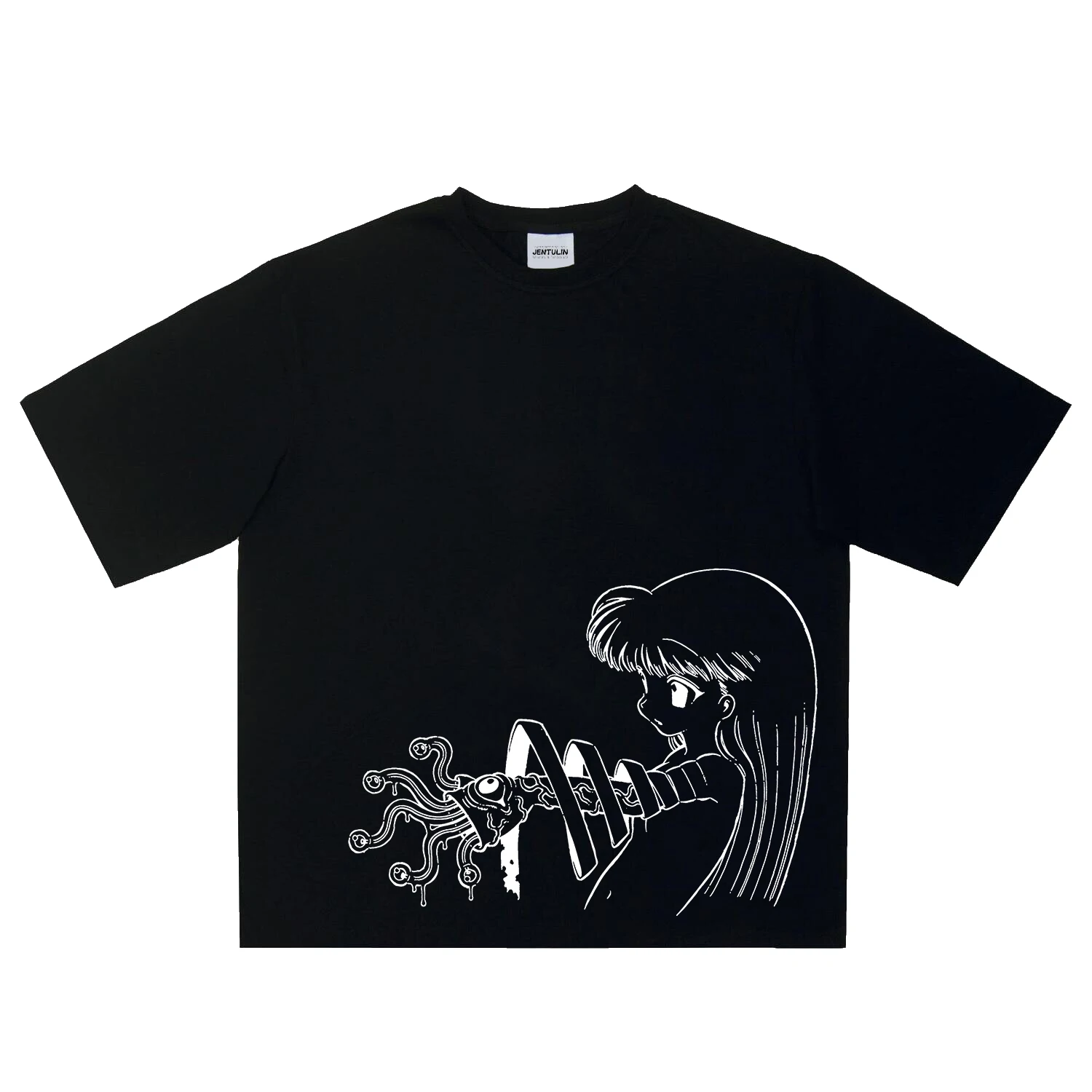 Unisex Harajuku Anime Monster Eye Tentacle Print Crop T Shirt Short ...