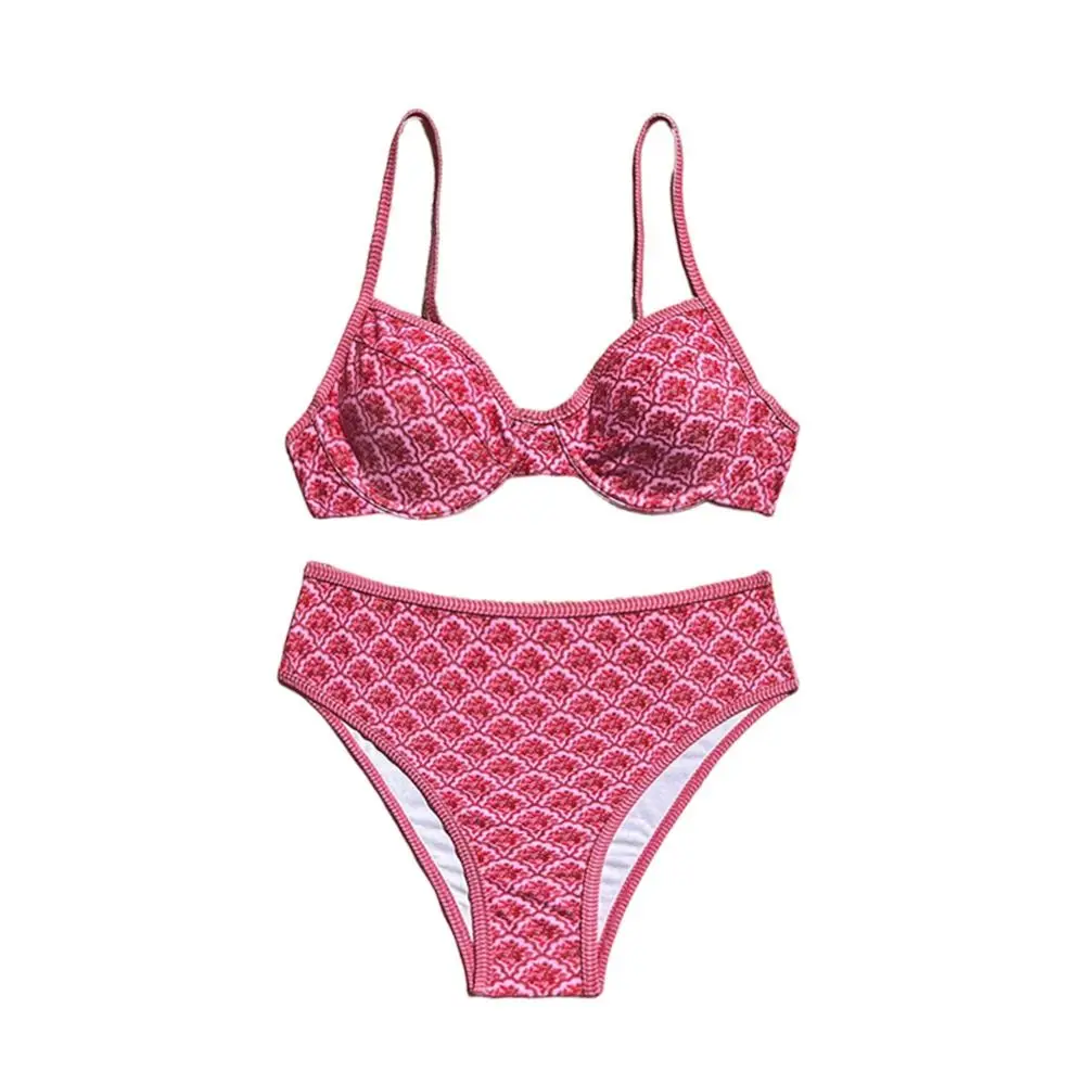 

2Pcs/Set Fashion Summer Beach Bikini High Waist Push-Up Bikini Set Casual Bathing Suit Women Swimsuit Holiday