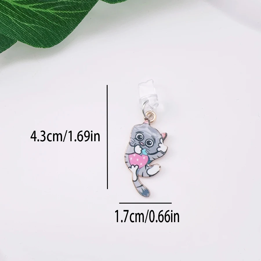 Mobile Phone Dust Plug Cute Cat Mouth Covering Alloy Pendant Accessory Dust Plug Charging Port Plug