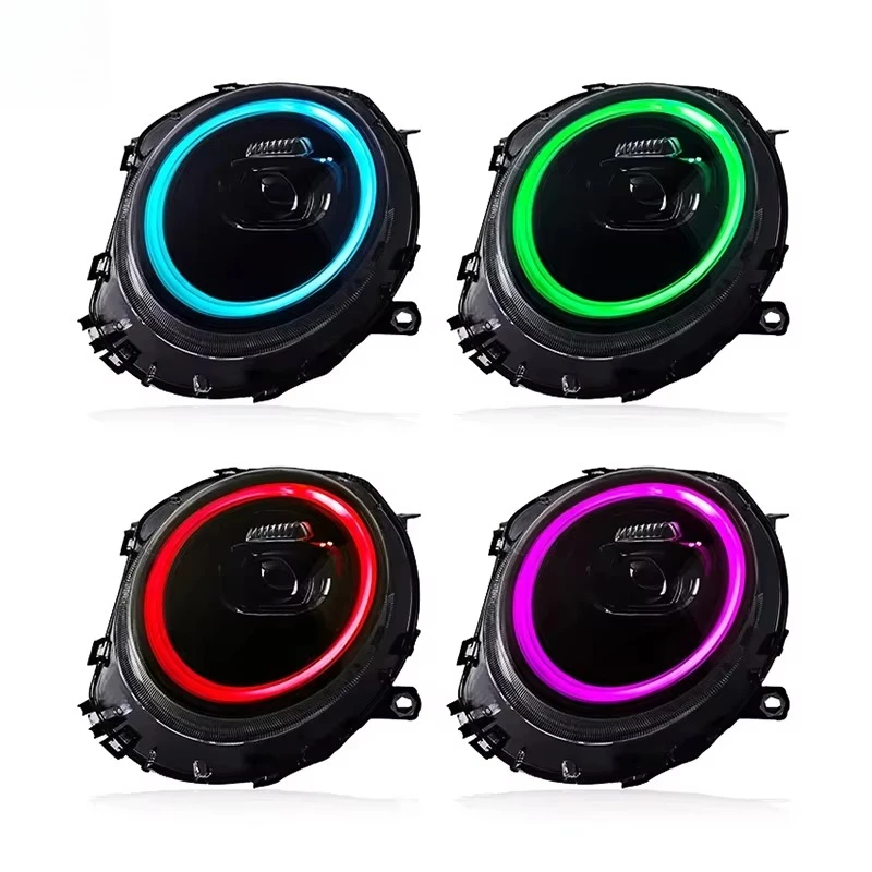 YU GUANG for  MINI Cooper Clubman 2007 2013 R55 R56 R57 R58 R59 Upgrade LED Head Light Dynamic RGB Headlights Lens Color DRL
